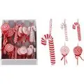 Christmas Candy Cane Red ნაძვის ხის სათამაშოები