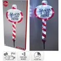 Christmas Guide Board Santa Stop Here საახალწლო დეკორაცია განათებით