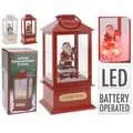 Christmas Decoration Lantern With Santa And Warm Led საახალწლო დეკორაცია განათებით