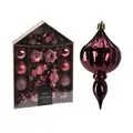 Christmas Hanging Decoration Ball Dark Pink ნაძვის ხის სათამაშოები