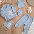 Teddy Bear Set Blue - ჩვილის სამოსის ნაკრები