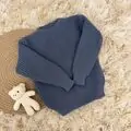 Cute Knitted Sweater Dark Blue  - გრძელ მკლავიანი სვიტერი