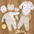 Cute Weather Set Beige - ჩვილის სამოსის ნაკრები
