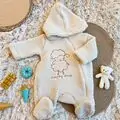Sleeping Sheep Fluffy Romper - საბავშვო ნაქსოვი რომპერი