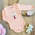 Mushroom Bodysuit Peach -  ჩვილის ბოდე