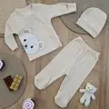 Newborn Baby 3in1 set Cute Bear - ახალშობილის ტანსაცმლის კომპლექტი