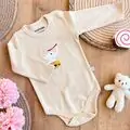 Elephant Bodysuit Beige -  ჩვილის ბოდე