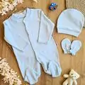 Newborn Baby 3in1 set Blue ახალშობილის ტანსაცმლის კომპლექტი