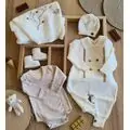 Cute Knitted 5 In 1 Set White - ჩვილის სამოსის ნაკრები