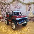 Electric Car Jeep Painting Red - ელექტრო მანქანა კაუჩუკის საბურავებით
