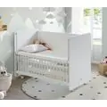 Baby When White Color Swinging and Wheeled Bedside Cradle ახალშობილის საწოლი