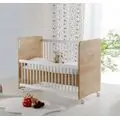 Baby When Wood Color Wheeled Bedside Cradle ახალშობილის საწოლი