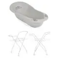 Cangaroo Bathtub Forest Bear pastel grey With Stand Aqua  ჩვილის აბაზანა სადგამით და საშრობით