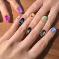 Influencer press on nails - საბავშვო ფრჩხილის სტიკერების ნაკრები