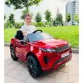 Land Rover BO Range Rover Evoque painting red - ელექტრო მანქანა კაუჩუკის საბურავებით და ტყავის სავარძლით