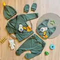 Funny Dog 5 In 1 Set Green - ჩვილის სამოსის ნაკრები