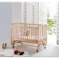Baby When Fiore Natural Color Swinging and Wheeled Bedside Cradle ახალშობილის საწოლი