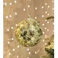 Christmas Glitter Silver Ball Hanging Decoration - ნაძვის ხის სათამაშო