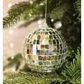 Silver Disco Christmas Ball Hanging Decoration - ნაძვის ხის სათამაშო