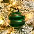 Green Ball With Velvet Hanging Decoration - ნაძვის ხის სათამაშო