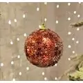 Christmas Glitter Red Ball Hanging Decoration - ნაძვის ხის სათამაშო