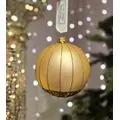 Beige Glass Ball Hanging Decoration - ნაძვის ხის სათამაშო