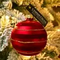 Red Ball With Velvet Hanging Decoration - ნაძვის ხის სათამაშო