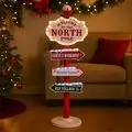 Christmas Guide Board "Welcome To The North Pole"  - საახალწლო დეკორაცია განათებით