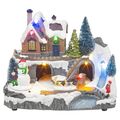 Christmas Scene House With Hill Ride With Led საახალწლო აქსესუარი განათებით