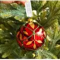 Beautiful Half Glittered Ball Hanging Decoration - ნაძვის ხის სათამაშო