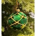 Green Ball With Velvet Hanging Decoration - ნაძვის ხის სათამაშო