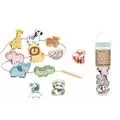 Tooky Toy Wild Animals Lacing Blocks - ხის განსავითარებელი სათამაშო