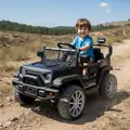 Off Road Super Car Black - ელექტრო მანქანა კაუჩუკის საბურავებით