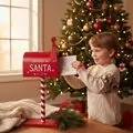 Christmas Mailbox Wooden & Metal - საახალწლო წერილების ყუთი