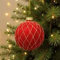 Flocked Stripe Ornament Hanging Decoration - ნაძვის ხის სათამაშო