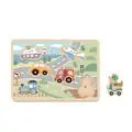 TookyToy Wooden Sound Puzzle - Vehicles - ხის  განსავითარებელი ხმოვანი ფაზლი