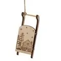 Sled Wooden Hanging Decoration - ხის ნაძვის ხის სათამაშო