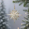Silver Star With Clear Gem Center Hanging Decoration - ნაძვის ხის სათამაშო