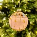 Pink Glass Christmas Ball Hanging Decoration - ნაძვის ხის სათამაშო