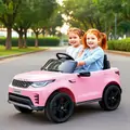Land Rover Electric Car Pink- ელექტრო მანქანა კაუჩუკის საბურავებით