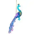 Glazed Iridescent Purple & Teal Peacock Hanging Decoration - ნაძვის ხის სათამაშო