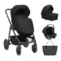 KikkaBoo Modena 4in1 With Carrycot Black საბავშვო ეტლის კომპლექტი