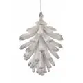 Pinecone Hanging Decoration Silver&White - ნაძვის ხის სათამაშო