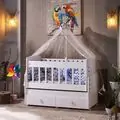 Nanni  White Color Cradle ახალშობილის საწოლი + მატრასი