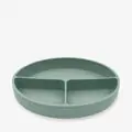 KikkaBoo Divided plate with suction base Platinum Silicone Sage - საბავშვო ჭურჭლის ნაკრები