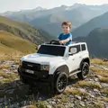 Land Cruiser Toyota Prado White - ელექტრო მანქანა კაუჩუკის საბურავებით