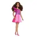 Barbie Fashionista Doll Curvy With Brown Hair, Pink Sparkly Dress - ბარბის თოჯინა