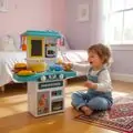 Multifunctional Electric Spray 2 in 1 Kitchen Set Blue - ფუნქციური სათამაშო სამზარეულო აქსესუარებით