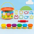 Dede 03282 ART CRAFT BIG BUCKET DOUGH SET 6 COLOURS 15 PCS  საბავშვო პლასტელინის ნაკრები
