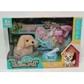 plush dog w/accessories-ფუმფულა სათამაშო ძაღლი აქსესუარებით